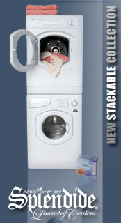 Ariston Stackable Laundry Collection by Splendide: AW122 washer and AS66VX dryer shown