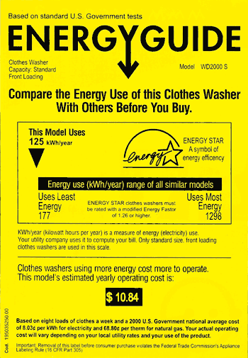 WD2000S EnergyGuide